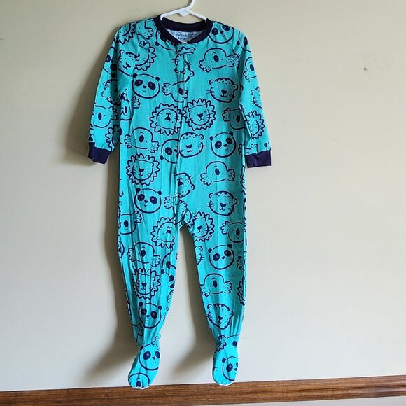 Carter's Animal Outline Knit Sleeper Footed Pajamas Toddler Boy Size 3T - Picture 2 of 5